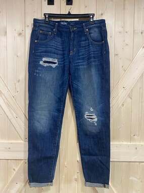 Mossimo Boyfriend Jeans Distressed Blue 8/29